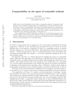 Computability on the Space of Countable Ordinals