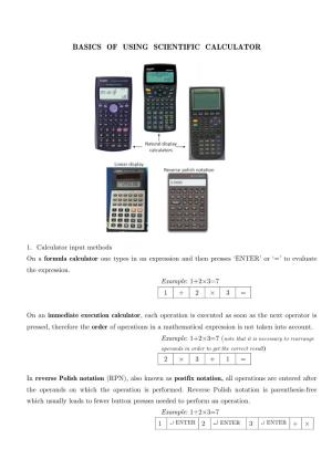 Basics of Using Scientific Calculator