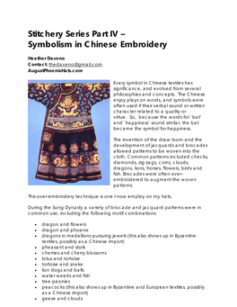 Symbolism in Chinese Embroidery