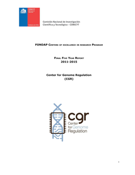 2011-2015 Center for Genome Regulation (CGR)