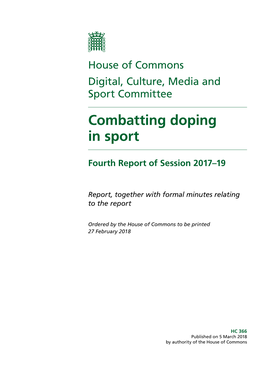 Combatting Doping in Sport