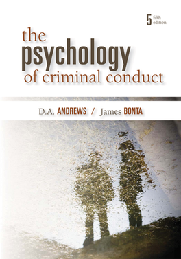 The Psychology of Criminal Conduct, Fifth Edition