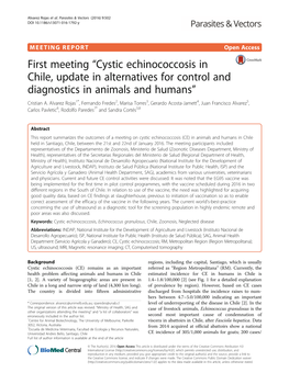 First Meeting “Cystic Echinococcosis in Chile, Update in Alternatives for Control and Diagnostics in Animals and Humans” Cristian A