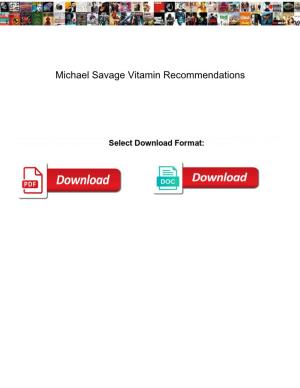 Michael Savage Vitamin Recommendations