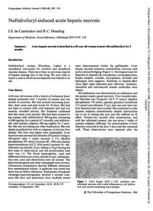 Naftidrofuryl-Induced Acute Hepatic Necrosis