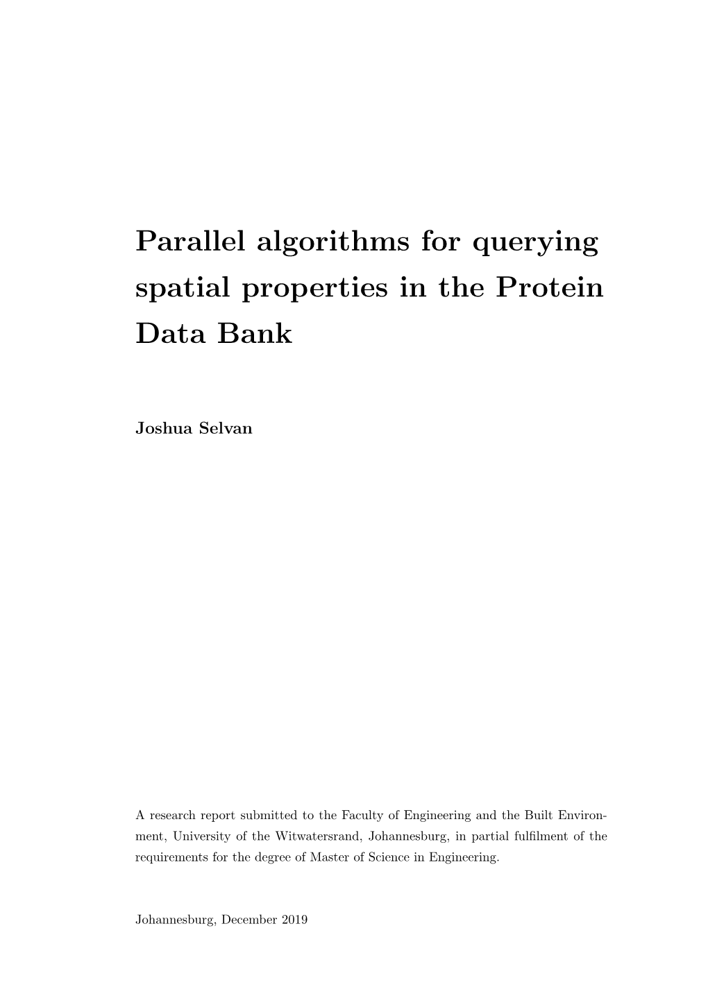 Parallel Algorithms for Querying Spatial Properties in the Protein Data Bank