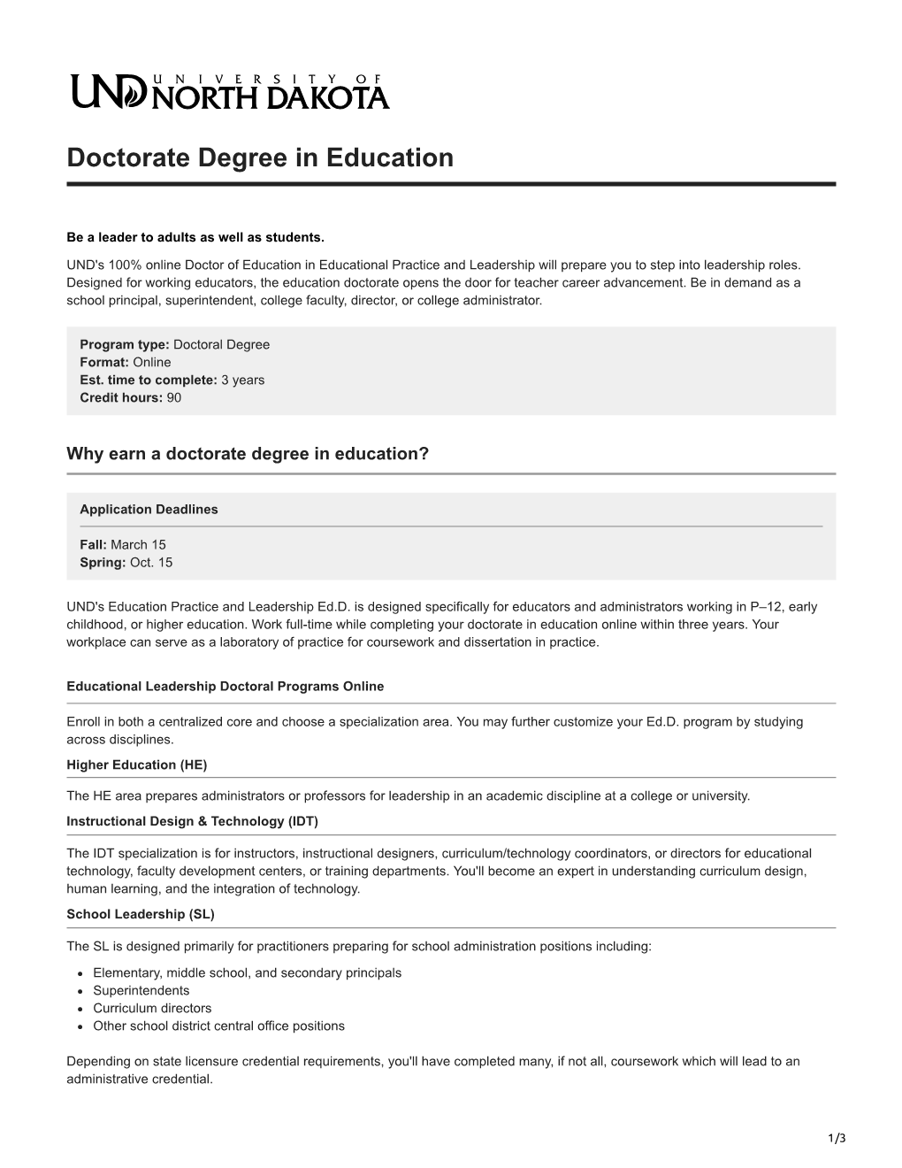 Doctorate Degree in Education