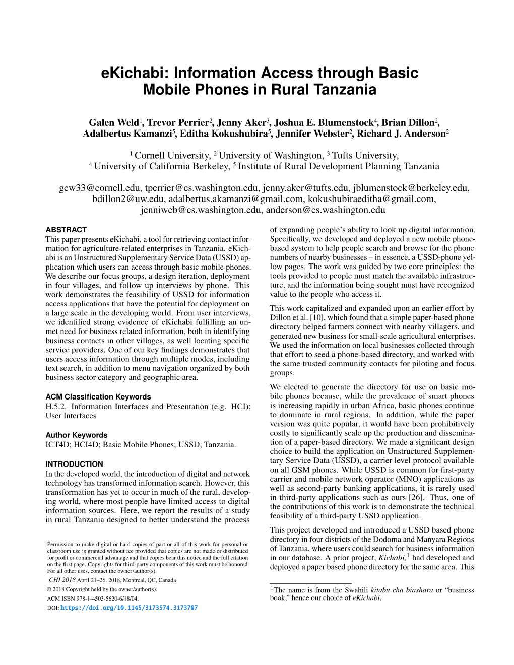 Information Access Through Basic Mobile Phones in Rural Tanzania