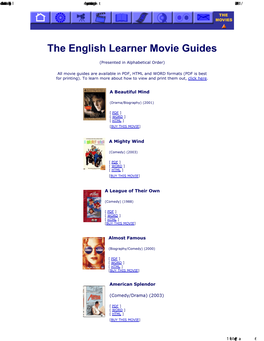 The English Learner Movie Guides