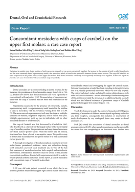 Concomitant Mesiodens with Cusps of Carabelli on The