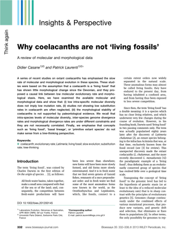 Why Coelacanths Are Not Living Fossils