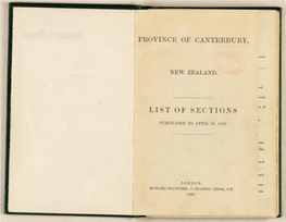 List of Sections Purchased to April 30, 1863