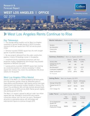 West Los Angeles Rents Continue to Rise
