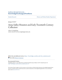 Anna Safley Houston and Early Twentieth Century Collectors Adam G