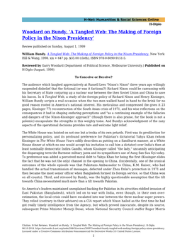 Woodard on Bundy, 'A Tangled Web: the Making of Foreign Policy in the Nixon Presidency'