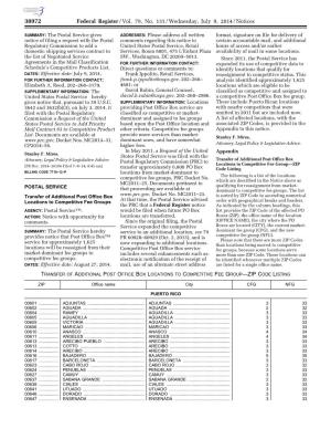 Federal Register/Vol. 79, No. 131/Wednesday, July 9, 2014/Notices
