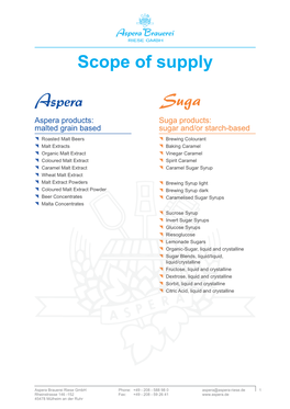 Scope of Supply