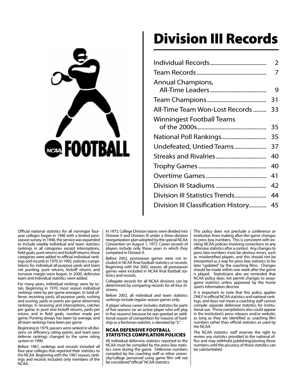 NCAA Division III Records