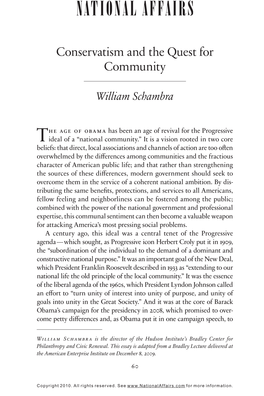 Conservatism and the Quest for Community