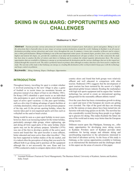 Skiing in Gulmarg: Opportunities and Challenges