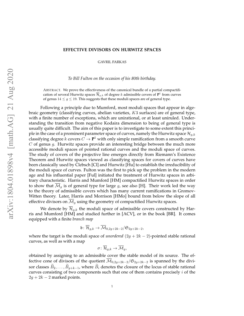 Effective Divisors on Hurwitz Spaces 3