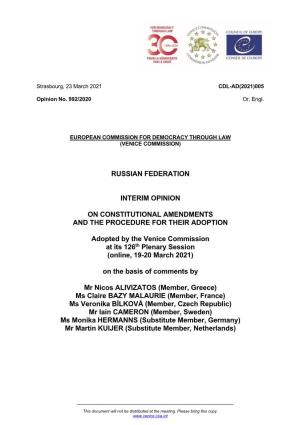 Russian Federation Interim Opinion on Constitutional