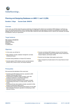 Planning and Designing Databases on AWS 1.1 and 1.2 (EN)