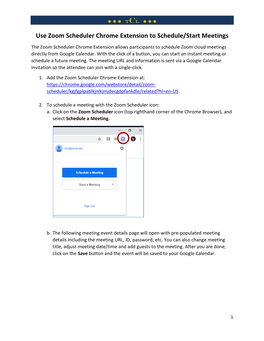 Use Zoom Scheduler Chrome Extension to Schedule/Start Meetings