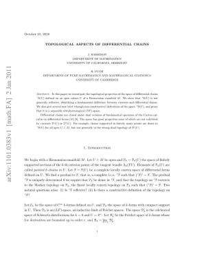 Topological Aspects of Differential Chains