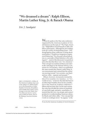 Ralph Ellison, Martin Luther King, Jr. & Barack Obama