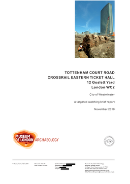 TOTTENHAM COURT ROAD CROSSRAIL EASTERN TICKET HALL 12 Goslett Yard London WC2