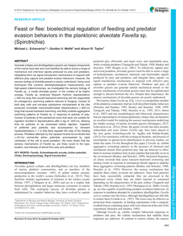 Bioelectrical Regulation of Feeding and Predator Evasion Behaviors in the Planktonic Alveolate Favella Sp