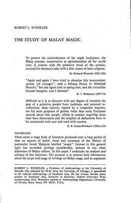 The Study of Malay Magic