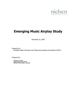 Emerging Music Airplay Study