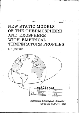 New Static Models of the Thermosphere and Exosphere with Empirical Temperature Profiles