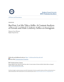 But First, Let Me Take a Selfie: a Content Analysis of Female And