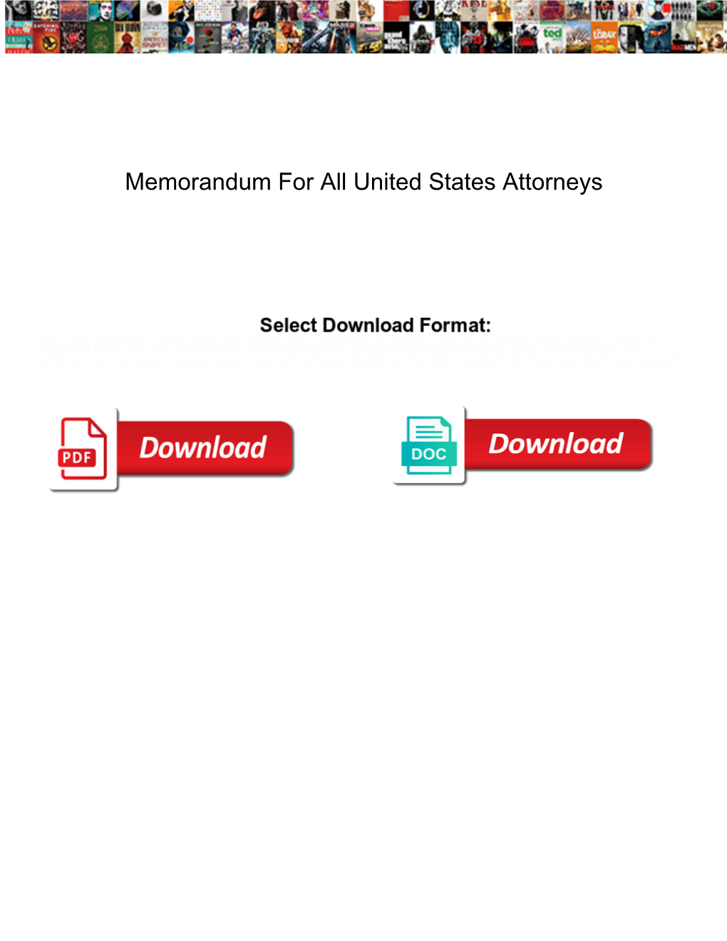 Memorandum for All United States Attorneys