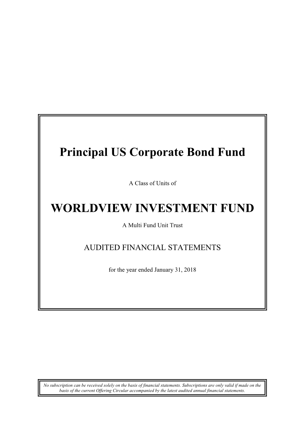 US Corporate Bond Fund