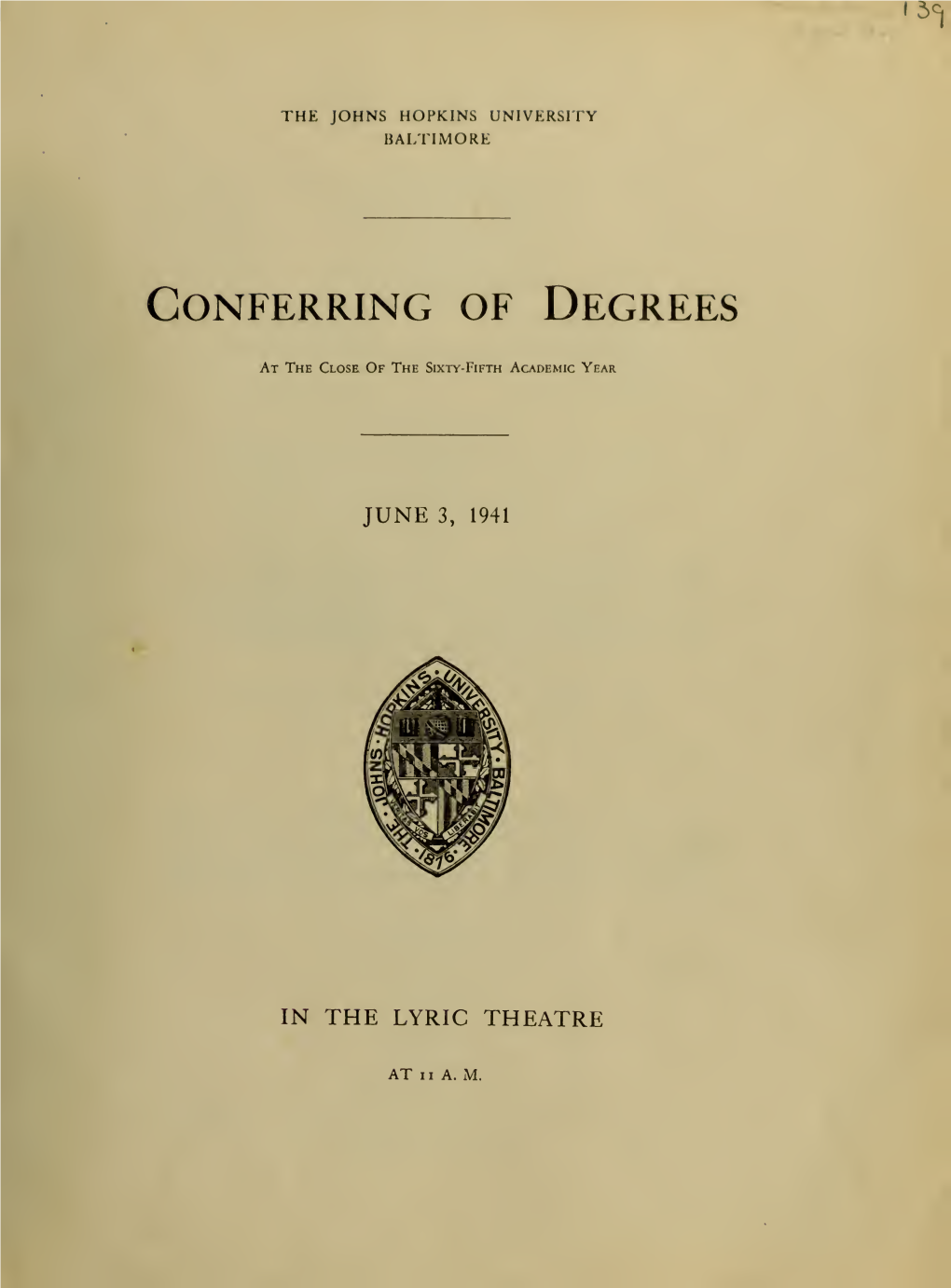 Conferring of Degrees