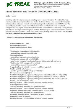 Install Sendmail Mail Server on Debian GNU / Linux