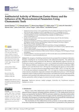 Antibacterial Activity of Moroccan Zantaz Honey and the Influence Of