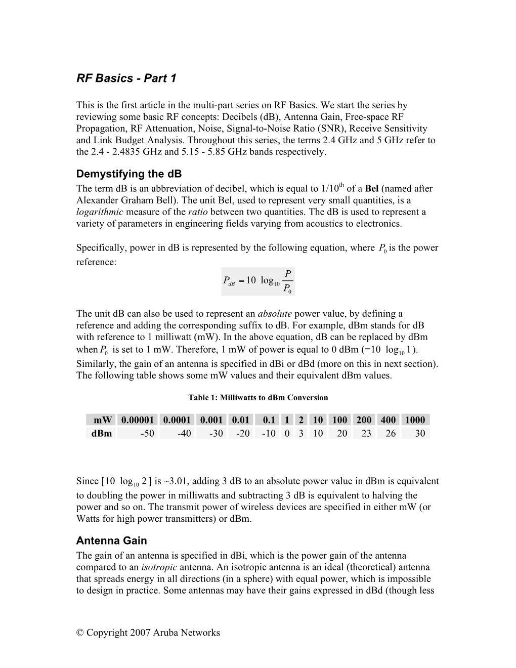 RF Basics - Part 1