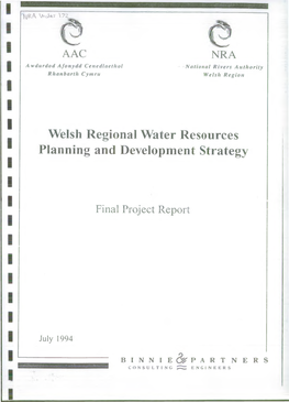 Welsh Regional Water Resources Planning and Development Strategy