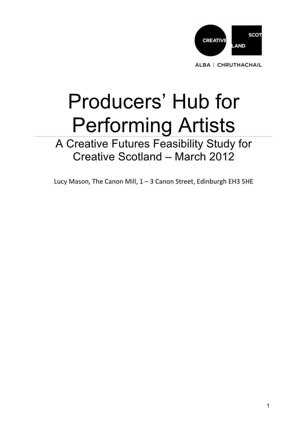 Producers' Hub for Performing Artists