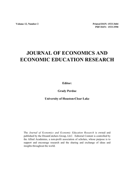 Journal of Economics and Economic Education Research