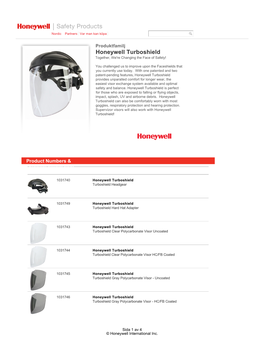 Honeywell Turboshield Together, We're Changing the Face of Safety!