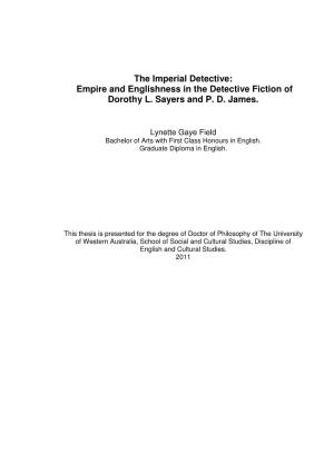 Empire and Englishness in the Detective Fiction of Dorothy L. Sayers and PD James