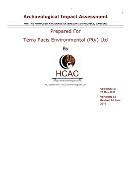 Prepared for Terra Pacis Environmental (Pty) Ltd By