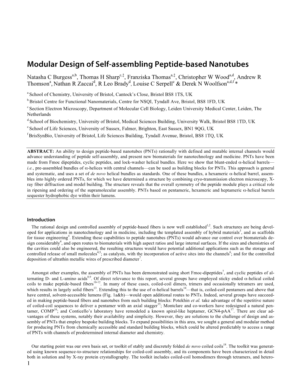 Modular Design of Self-Assembling Peptide-Based Nanotubes