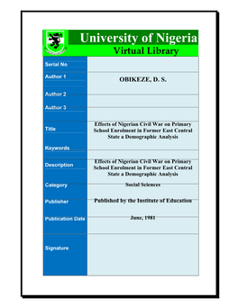 University of Nigeria Virtual Library